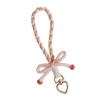 Original design 2025 Spring/Summer new striped bow keychain cute girl candy-colored mobile phone wrist strap Item Picture